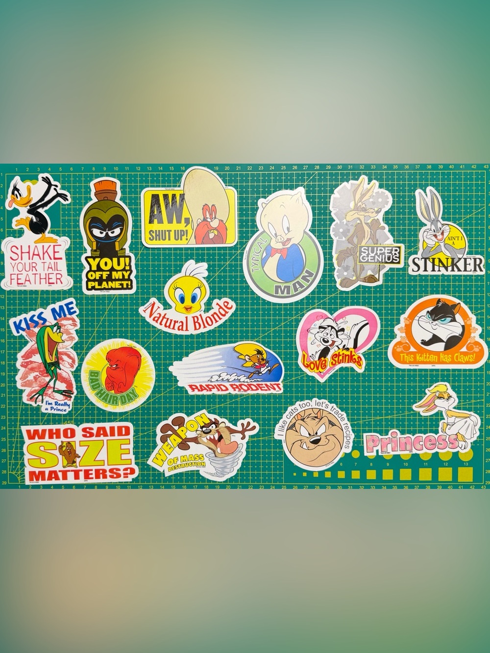 Vtg Y2K Looney Tunes Vending Machine Stickers Complete Set of 16